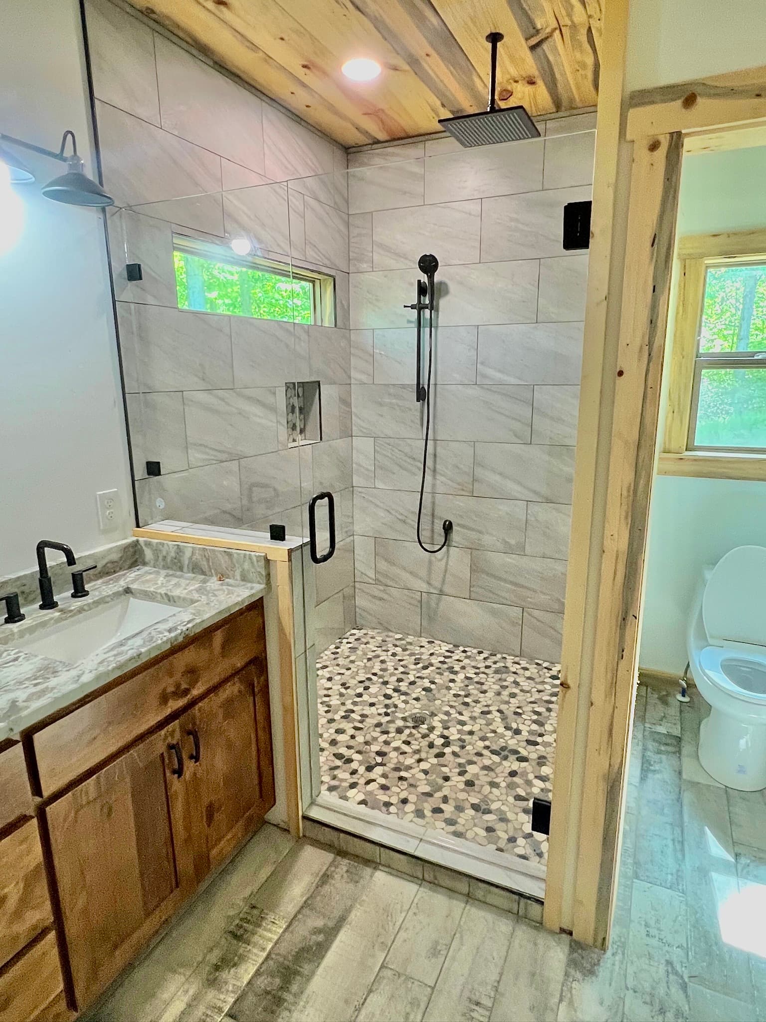 Builder tract home with glass schedule coordination.