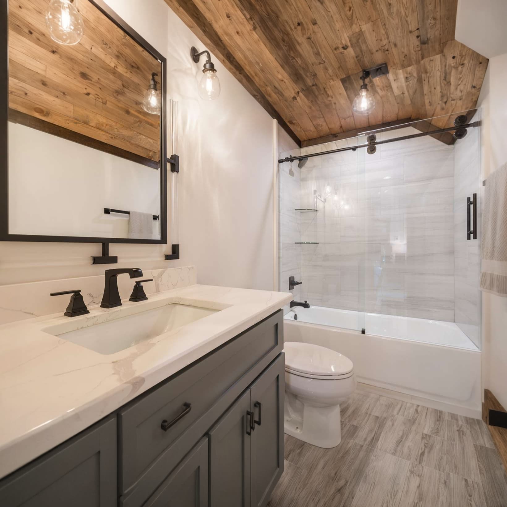Custom mirror wall in a residential interior.