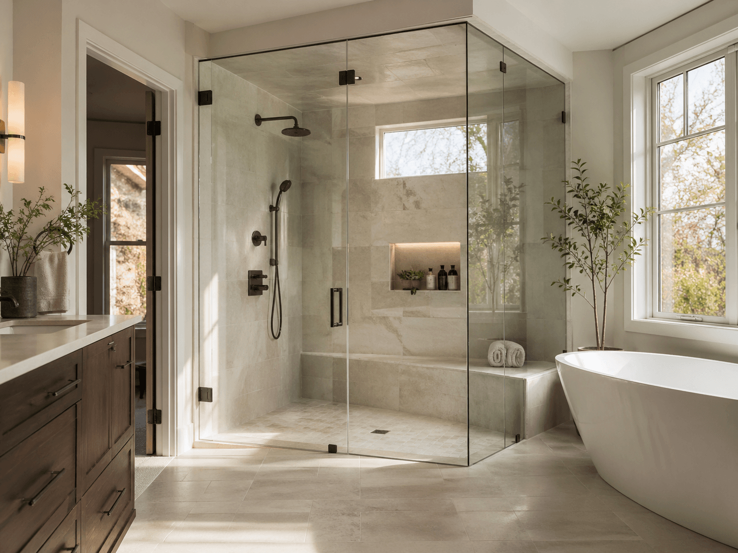 Shower glass layout reference.