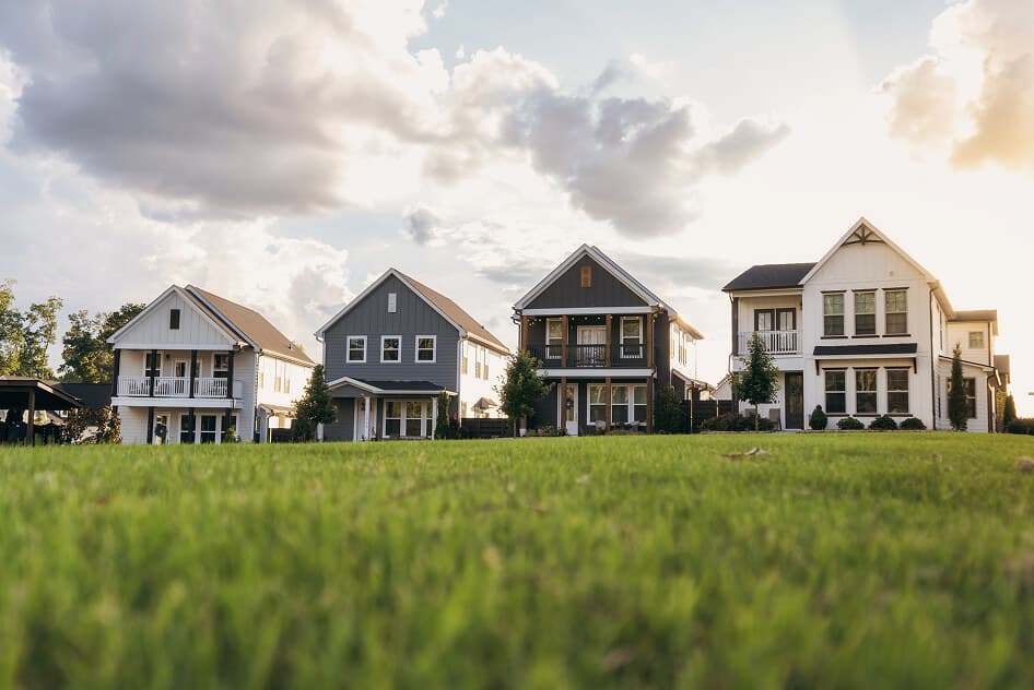 Residential tract and builder community exteriors—windows, entries, and finish-phase coordination.